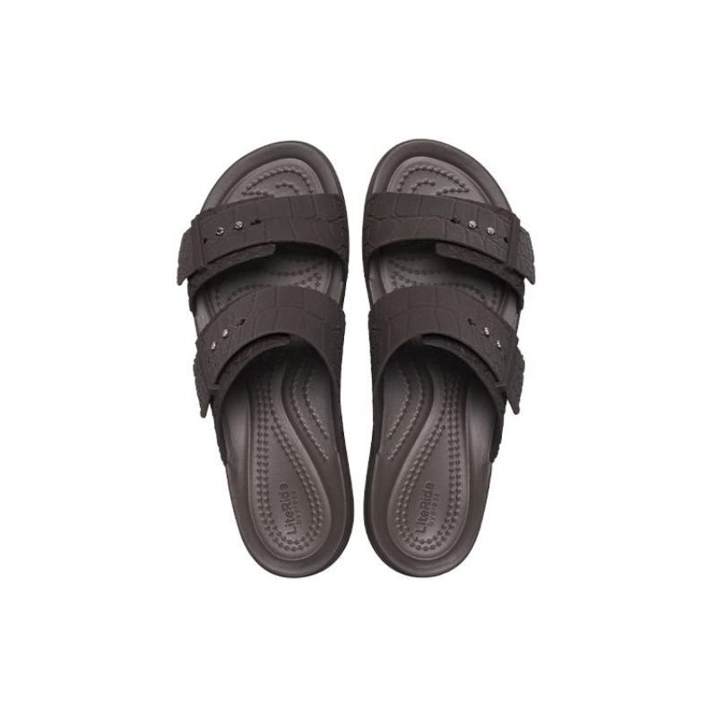 Crocs Brooklyn Low Heel Sports Sandals Women Dark Coffee 208667-206