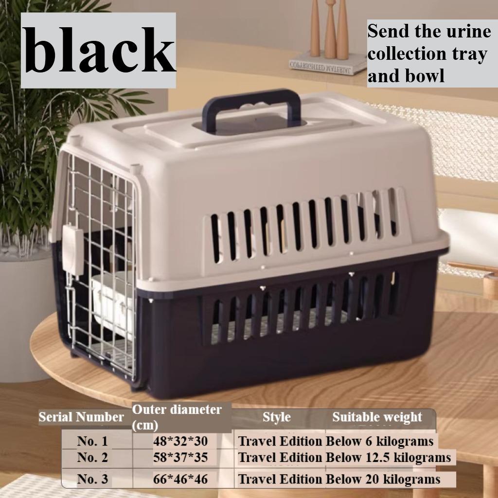 Pet airline carrier cat shipping box dog outdoor portable vehicle cage small and medium-sized dog isolation box hand-held  teddy