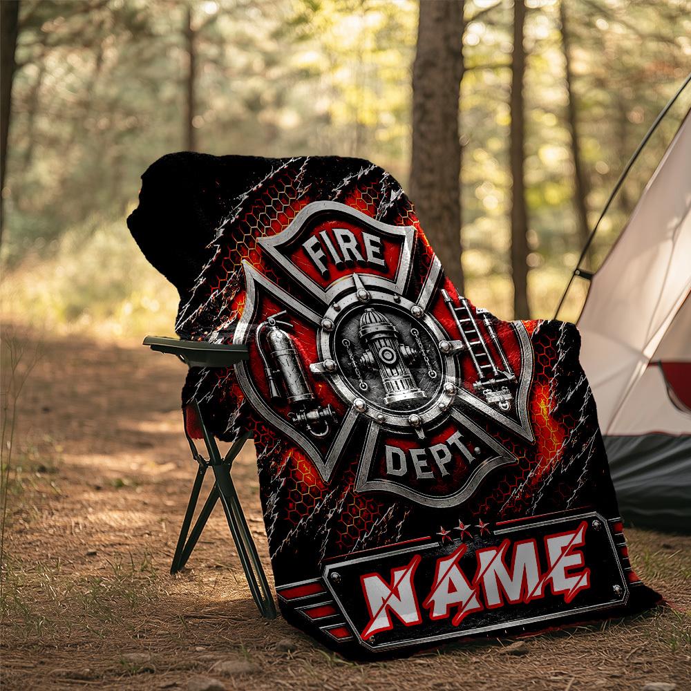 Outdoor Customize Blanket Fire Department Maltese Cross Design Comfortable Soft Lightweight Multiseasonal Use For Travel Camping Picnics Sofa Office