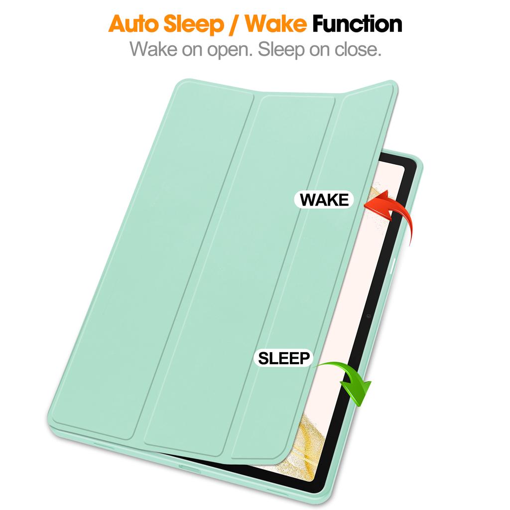 Чехол-подставка для Samsung Galaxy Tab S10+ из ударопоглощающей кожи, чехол для планшета с отделением для стилуса