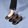 Loafers Women's 2025 Spring Cowhide Round Head Round Buckle Low Heel Flat Shoes One Pedal Shoes Shallow Mouth Single Shoes Women's Doudou Shoes