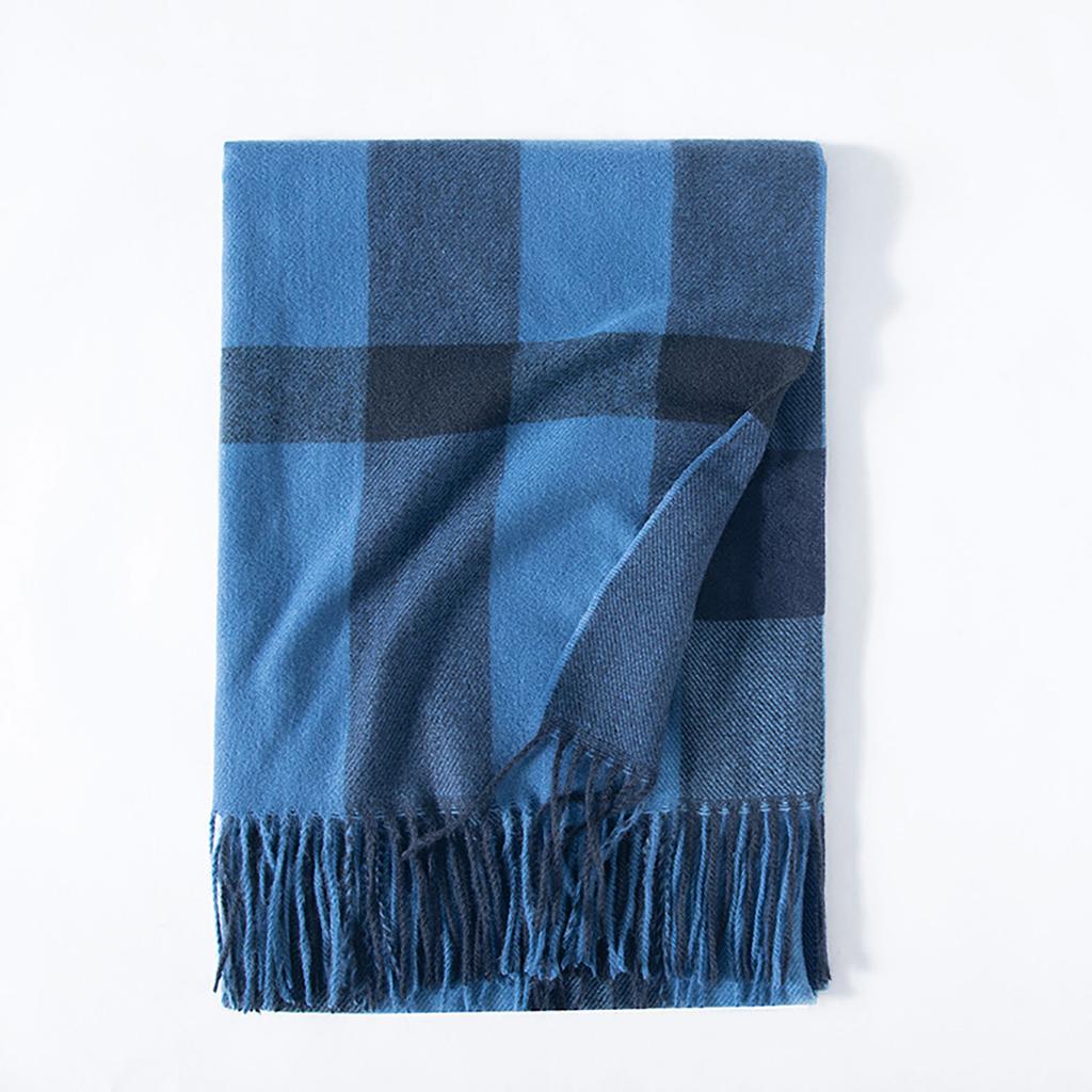 Women's Plaid Scarf Warm Thickening Trend Scarf Shawl Cape