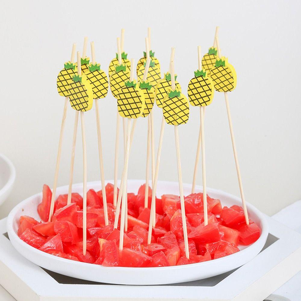 Salad Sandwich Toothpicks Fruit Sticks Handmade Toothpicks Food Fruit Cocktail Decor Bamboo Picks