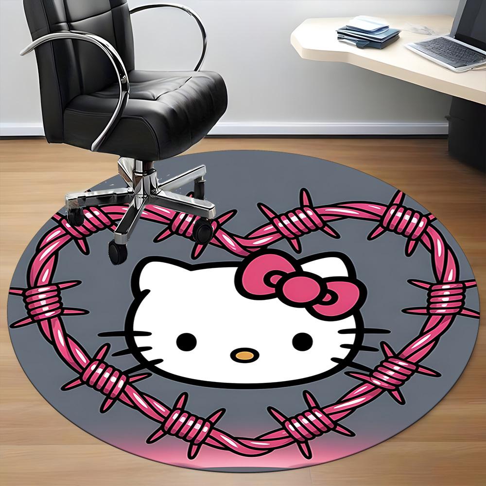 1 шт. Ковер-сиденье Hello Kitty для офиса, нескользящий, машинная стирка, ковер для офиса, комнаты, праздничный декор на Рождество, день рождения, полиэстер
