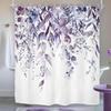 Grey eucalyptus leaves shower curtain bathroom decor vintage botanical watercolor flowers garden plants natural grey art