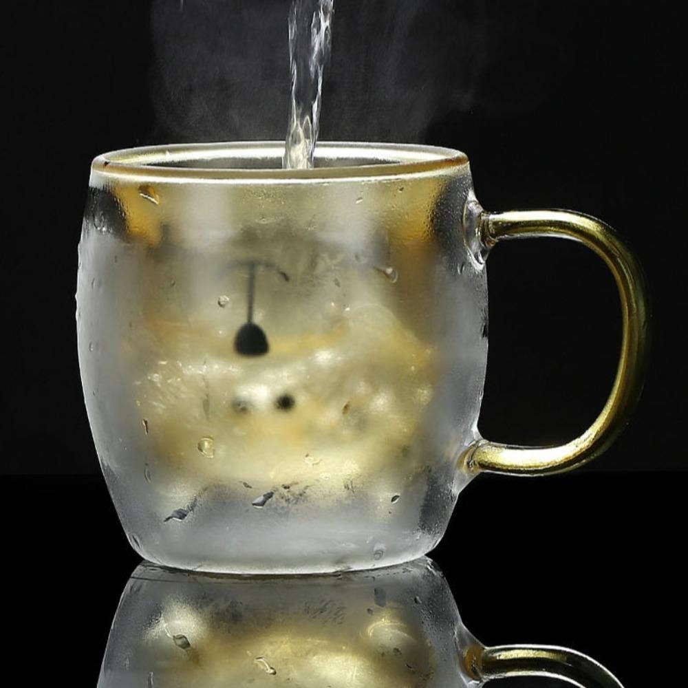 Кружка для кофе из стекла с двойными стенками, мультяшный медведь, бутылка для сока и молока, простая кружка для виски, коктейлей, вина, подарок