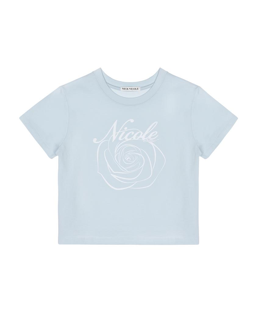 Nigaennikol Nicole Rose Укороченный топ_Небесно-голубой Белый