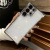 6D покрытие прозрачный чехол для телефона Samsung Galaxy S24 Ultra S23 S22 Plus гальванизированная пленка для линз воздушная подушка бампер чехол