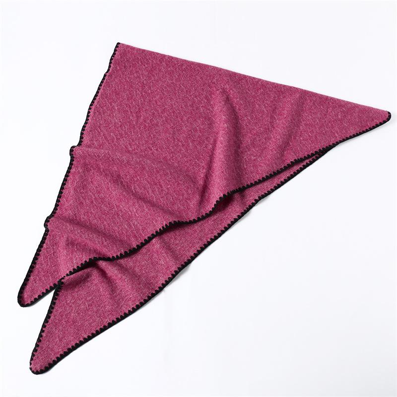 Solid Color Cashmere Scarf, Long Triangle Scarf, Warm Neck Scarf, Women'S Thickened Shawl, Versatile In Autumn And Winter