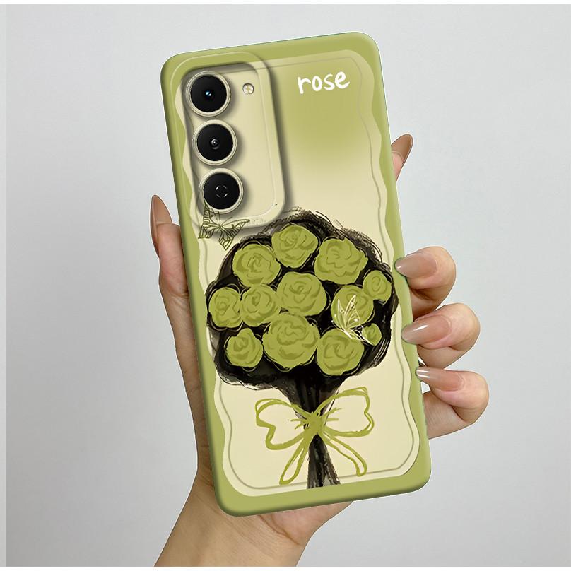 Чехол для Tecno Spark 40 Pro 40Pro+ Plus 4G Эстетичный Цветочный Чехол для Телефона Тонкий Жидкий Силикон Защита от Падений Мягкий Чехол