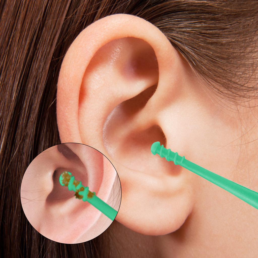 Силиконовый инструмент для чистки ушей с двойной головкой, спиральный тампон, инструмент для удаления ушной серы, палочки для чистки ушей