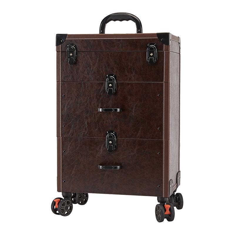 Universal Brake Wheel Trolley: Multi-Layer Large Nail & Tattoo Storage Makeup Box