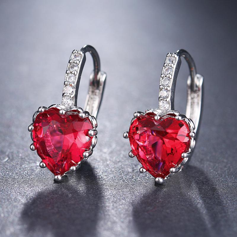 EMMAYA Cute Love Heart Crystal Gold Stud Earrings Fashion CZ Rhinestone Jewelry Earrings For Women Brincos