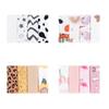 4pcs Absorbent Cotton Square Towel Infant Washcloth Feature Adorable Cartoon Design for Sensitive Skin Protections