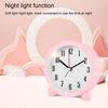 Alarm Clock with Night Light Quiet Small Round Easy Set Battery Operated Kids Students Desktop Analogue Alarm Clock Home Supplies