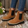 2025 Autumn and Winter New Foreign Trade Women's Martin Boots Large Size Thick-soled Suede Medium Tube Round Head Thick Heel Martin Boots