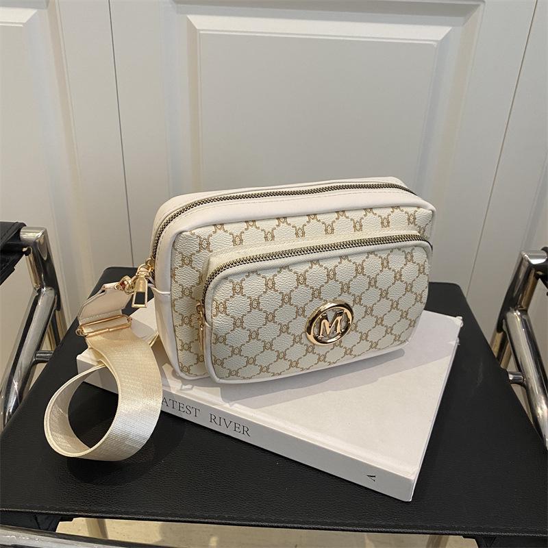 2025 Vintage Women's Multi-Compartment Crossbody Bag with Letter Print