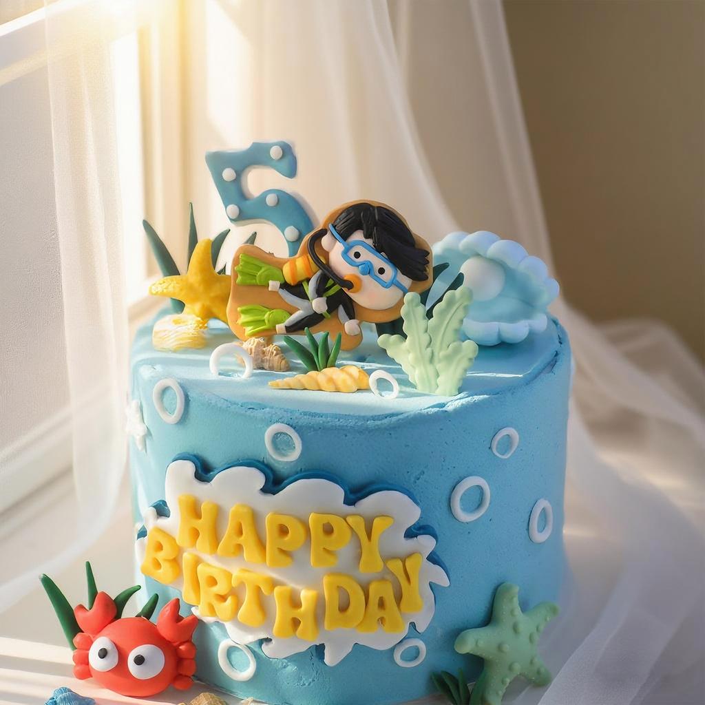 15 шт. Морские Океанические Топперы для Торта Краб Морская Звезда Ракушки Украшения для Торта для Морской Океанической Темы Детского Праздника Вечеринки по Случаю Дня Рождения