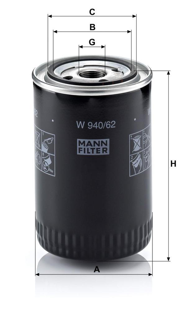 МАНН (Фильтр человека) /Номер детали масляного элемента: Ш940/62 Ш940/62