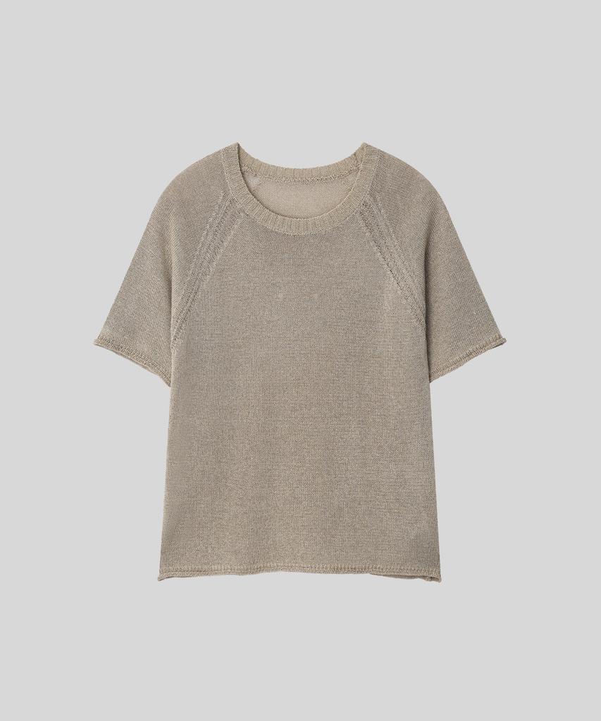 OCCUR Hanji Cooling Round Short Sleeve Knit, Beige