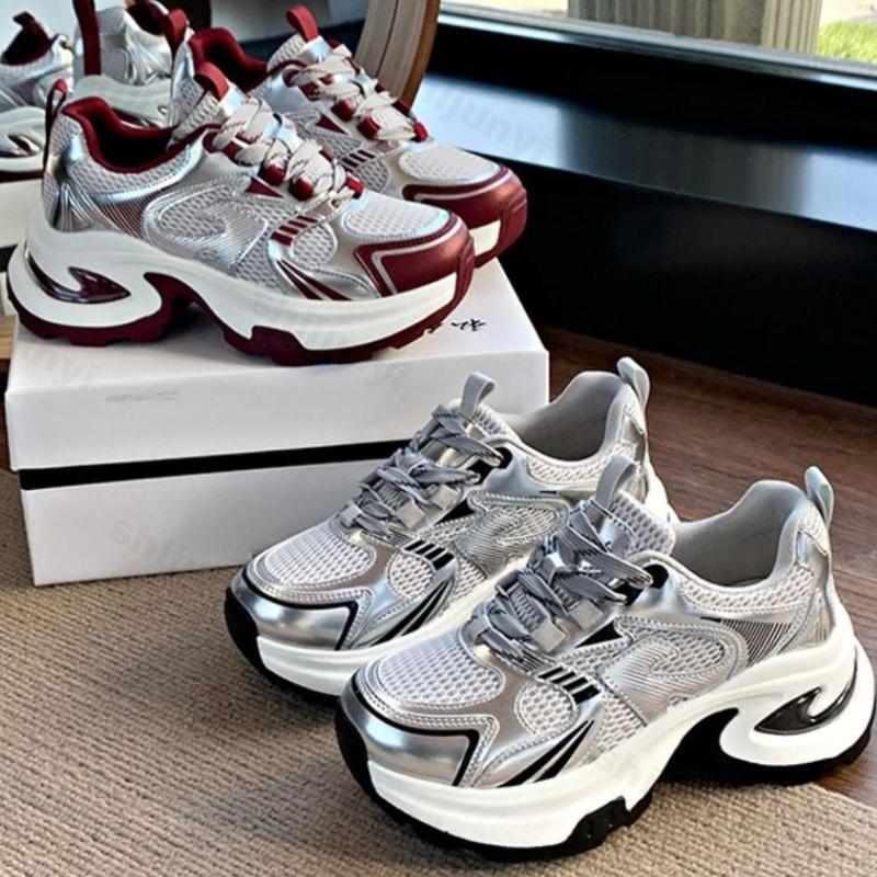 Fashion Platform Sneakers Autumn Women's Height Increasie Non Slip Vulcanized Shoes Comfortable Fashion Lace Up Comfortable Casual Shoes