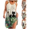 Женское модное летнее платье без бретелек без рукавов с принтом