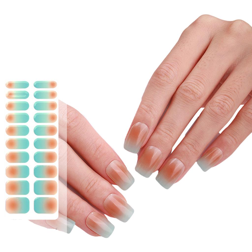 Полуотвержденные гелевые наклейки для ногтей, УФ-лампы, полоски для лака для ногтей, модные гелевые полоски для ногтей, украшения для вечеринок