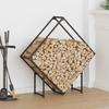 Firewood Rack Black 100 x 25 x 100 cm Cold Rolled Steel