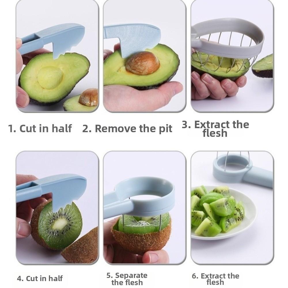Multipurpose Avocado Cutter Stainless Steel Fruit Slicer Cutter Avocado Peeler Kitchen Use