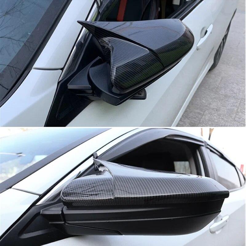 Для Honda Civic 10th 2016 2017 2018 Крышка бокового зеркала заднего вида Крышка крыла Внешняя дверь Отделка корпуса заднего вида из углеродного волокна
