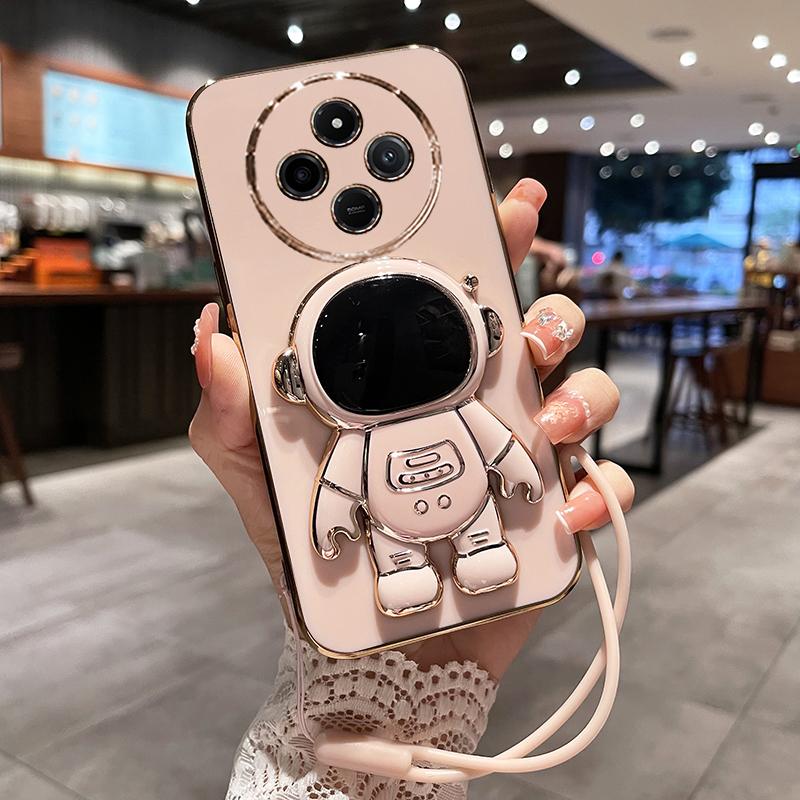 Чехол с покрытием Astronaut для Xiaomi Redmi A4 14C 4G 14R 13C 13R 12C, роскошный гальванический чехол из ТПУ с мягкой задней крышкой, противоударный бампер для POCO C75