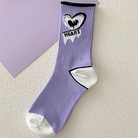1 пара носков до середины икры, корейские носки с вышивкой в виде сердца, каваи, хип-хоп, соответствующие цвета, противоскользящие, мягкие, без запаха, впитывающие пот, женские спортивные носки на четыре сезона