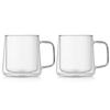 Double Wall Insulated Glass Cups, 13.5oz/24oz Glass Coffee Mugs, Clear Espresso Mugs for Latte, Cappuccino Cup with Handle