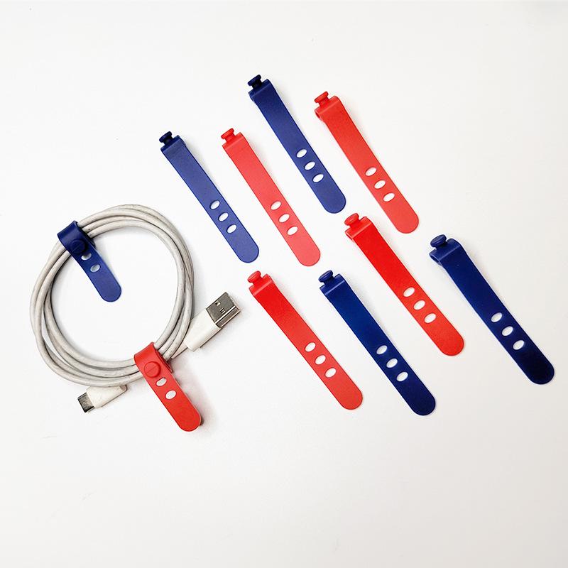 Трехдырочный силиконовый кабельный стяжка-органайзер 73 мм для наушников и силовых кабелей