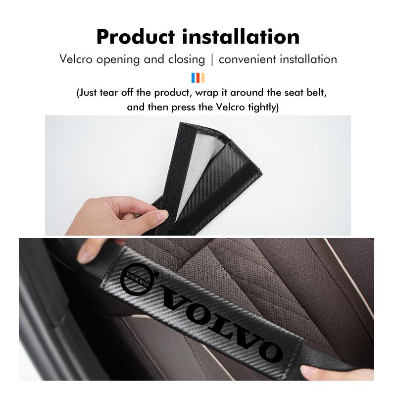 For Volvo Car Seat Belt Cover Shoulder Protective Cushion Pad Auto Accessorie V50 S60 XC60 S40 XC40 XC90 V70 XC70 C30 V40 V60
