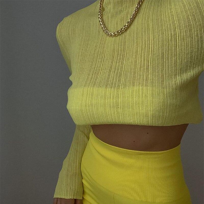 Thin See Through Slim Sexy T Shirt Long Sleeve Elegant Y2K Women T-Shirts 2022 Autumn Fashion Streetwear Tees Tops Clothes 21979