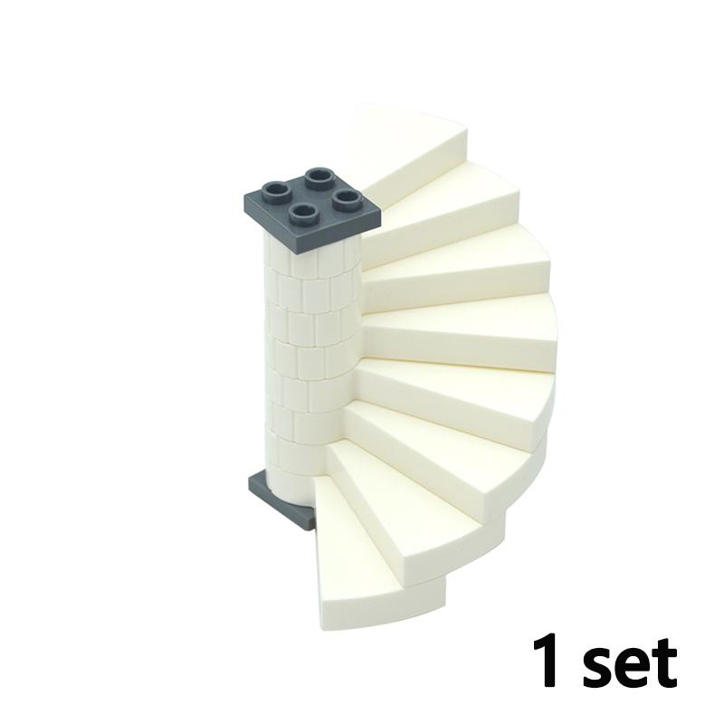 DIY Assembles Particles Spiral Staircase Support 1x1x5 1/3 House Stairs 40243 Steps Modular Creative Riser Building Block Toys