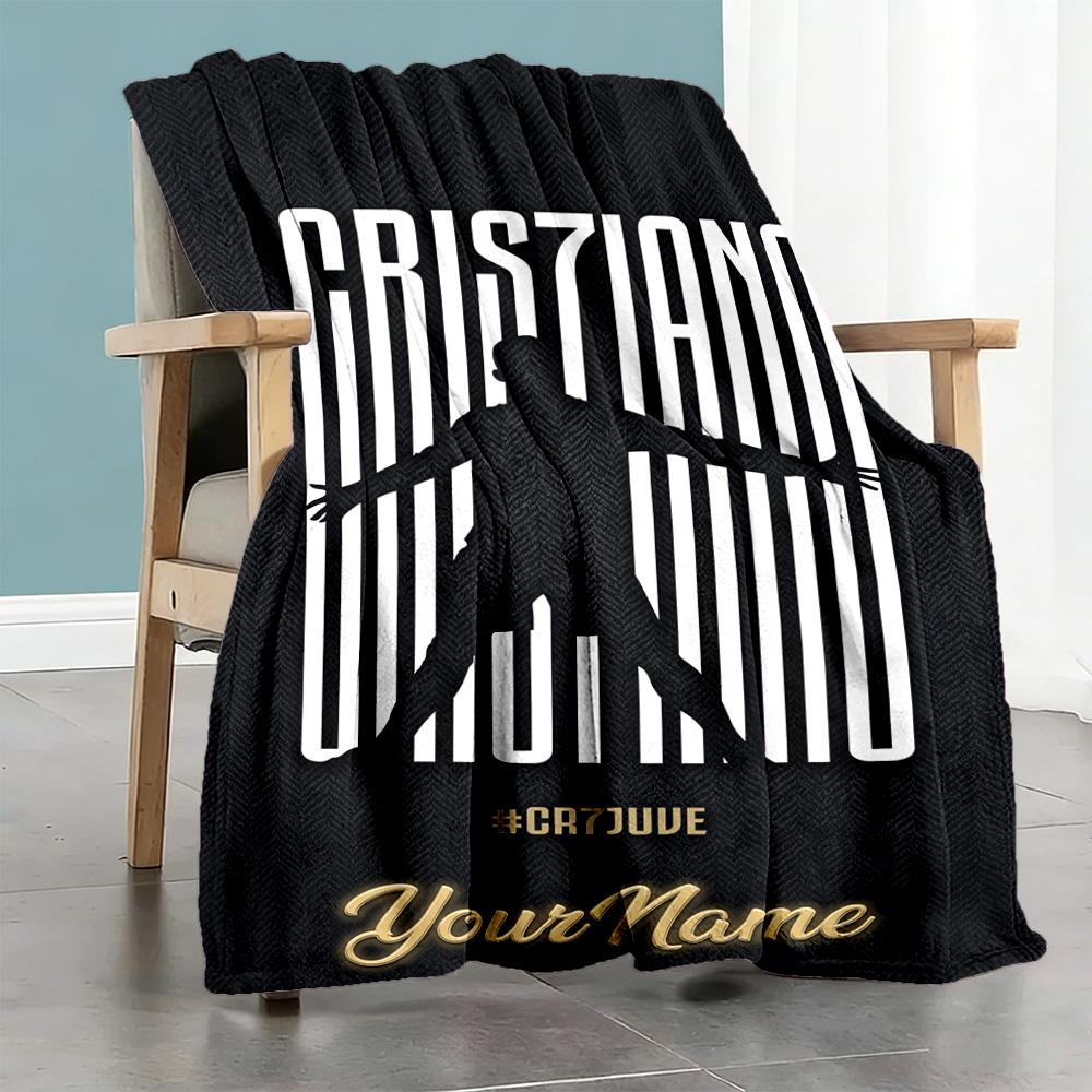 Juventus Personalized Text Blanket Gift Customizable Blanket Soft & Cozy Perfect for Sofa Chair Bedding Office Ideal for All Seasons