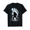 Bigfoot Footprint Moon Light Funny Sasquatch T-Shirt Summer Men Women's Tee Unisex Clothing