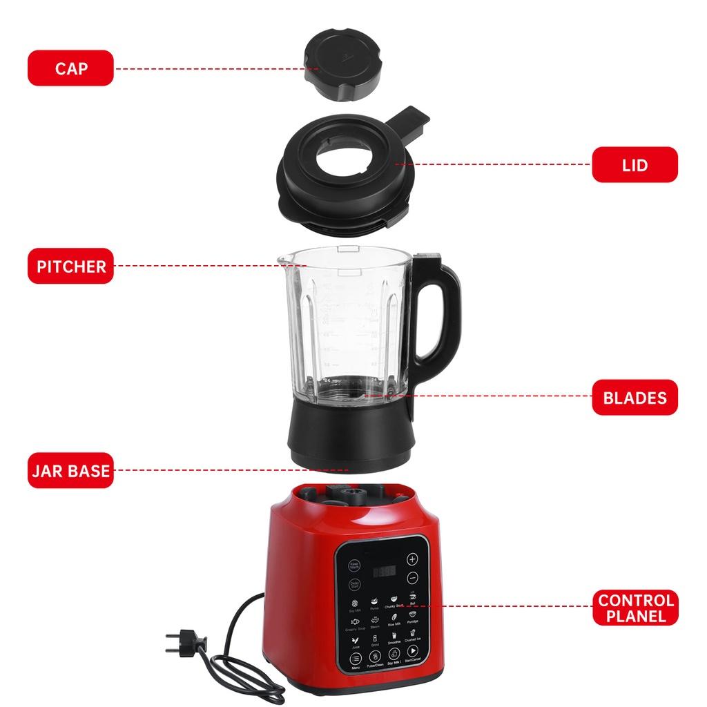 1.75L Professional Automatic Touchpad Timer Blender Mixer Juicer High Power Food Processor 8 Blades One-touch Cleaning Cooking