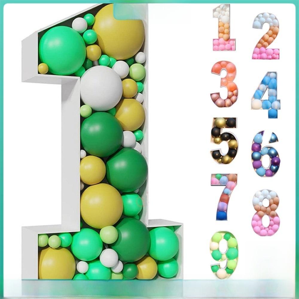 Numbers 0-9 Balloon Number Box Three-dimensional Digital Marquee Balloon Frame  Graduation Party