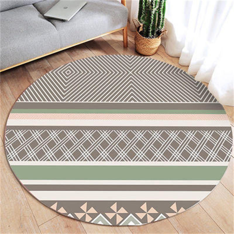 Ethnic Style Circular Carpet Bedroom Minimalist Computer Chair Circular Pad Dressing Table Bedside Dirt Resistant