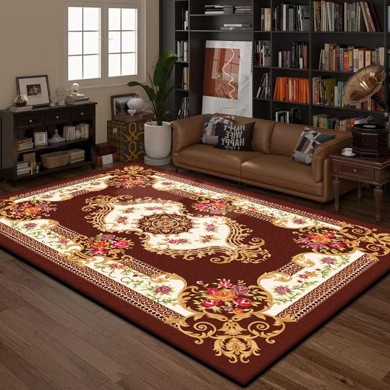 Living Room Rug European Style Large Size Coffee Tables Mat Non-slip Room Decoration Aesthetic Bedroom Carpet Machine Washable