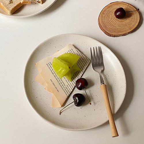 Белая керамическая миска и тарелка в стиле ретро с чернильными пятнами Поднос для стейков и фруктов в стиле вестерн Салатница Столовая посуда Тарелка для основного блюда