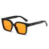 New Square Women Sunglasses Sunshade Uv400 Degrees Retro Trend Rivet Men Leopard Print Gradient Orange Sunglasses