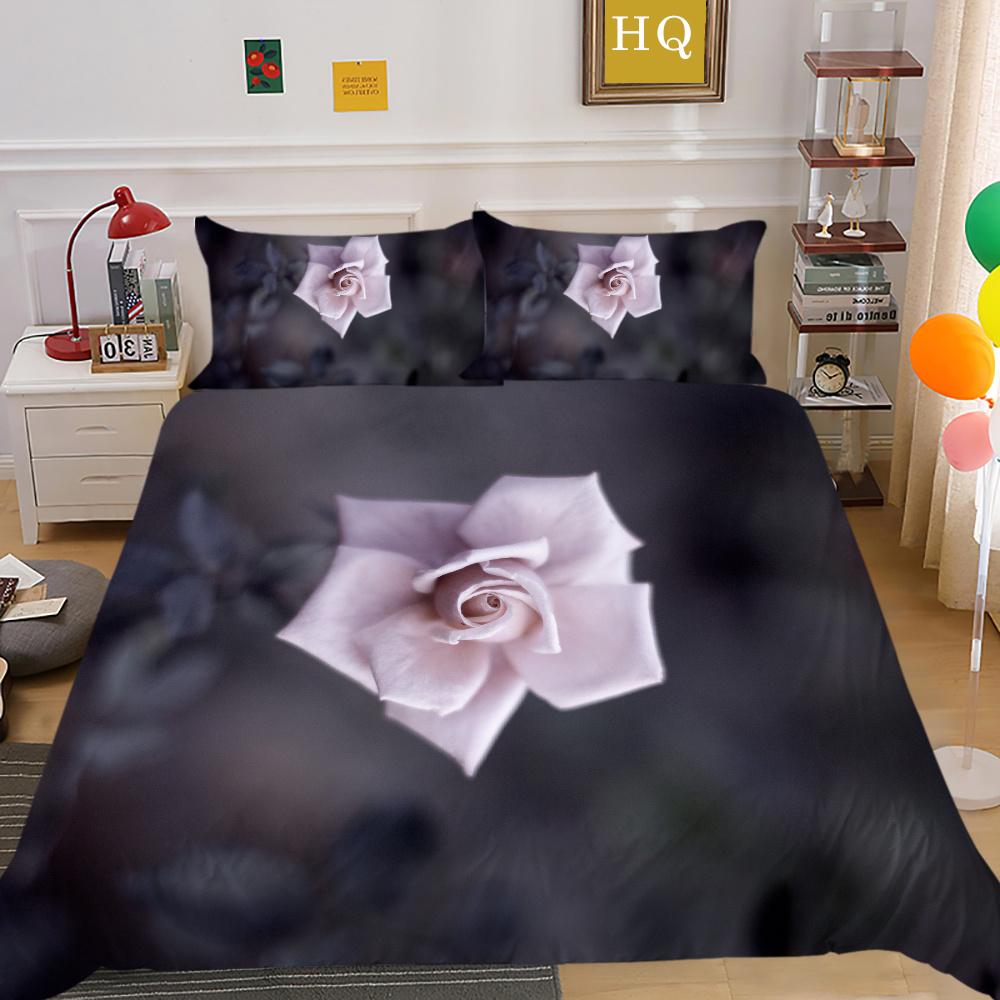 Flowers Printed Home Bedclothes Double Size Microfiber Bedspreads Gir Superior Design Comforter Cover Set