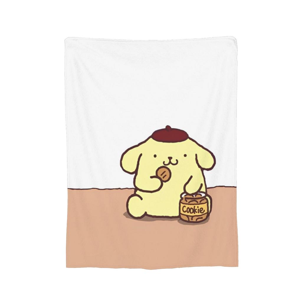 Плюшевое одеяло с помпонами Pom Pom Purin, забавное плед для дома, отеля, дивана, 150*125 см, одеяло