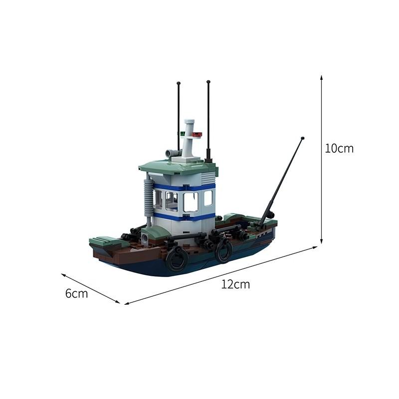 City Old Fishing Boat Mini Vessel Trawlboat Model Building Blocks Pirate Ship Sea Fisher Figures MOC Kids Toys Christmas Gifts