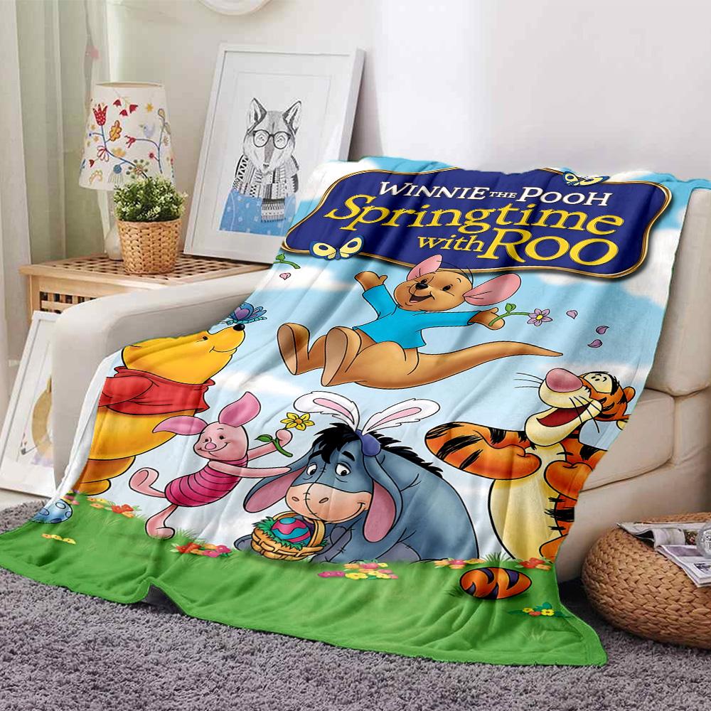 1pc Tiger Piglet Adventure Flannel Blanket,Ultra Soft Warm Plush Throw for Home Bedroom Bed Sofa Cover Camping Picnic gift Y7177
