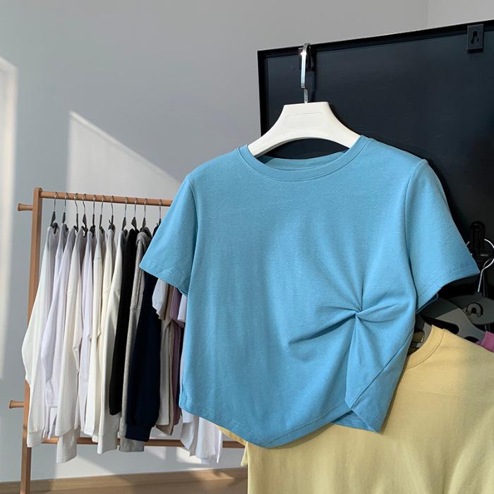 Женская футболка с высокой талией и коротким рукавом Dopamine Wear — летний нишевый дизайн 2025 года